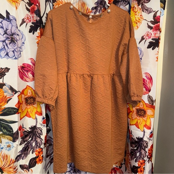 Simply Southern Mocha w/ Rhinestones & Pearls Quilted Dress NWT - Picture 2 of 6